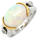 ノンブランド NON BRAND オパール ダイヤリング プラチナシルバー Pt900 オパール ダイヤモンド リング 指輪 コンビリング 13号