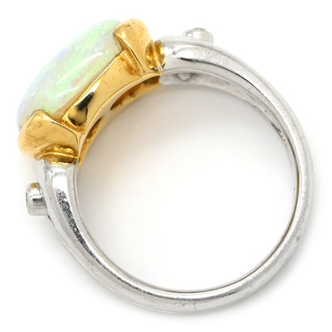 ノンブランド NON BRAND オパール ダイヤリング プラチナシルバー Pt900 オパール ダイヤモンド リング 指輪 コンビリング 13号