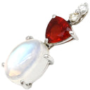 ノンブランド NON BRAND ラブラドライト アンデシン ダイヤ ホワイトゴールド K18WG ダイヤモンド ラブラドライト アンデシン ペンダントトップ レッド オーバルカボションカット ネックレストップ 18K 18金