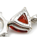 ノンブランド NON BRAND ラブラドライト アンデシン ダイヤ ホワイトゴールド K18WG ダイヤモンド ラブラドライト アンデシン ペンダントトップ レッド オーバルカボションカット ネックレストップ 18K 18金