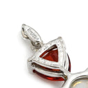 ノンブランド NON BRAND ラブラドライト アンデシン ダイヤ ホワイトゴールド K18WG ダイヤモンド ラブラドライト アンデシン ペンダントトップ レッド オーバルカボションカット ネックレストップ 18K 18金