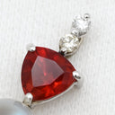 ノンブランド NON BRAND ラブラドライト アンデシン ダイヤ ホワイトゴールド K18WG ダイヤモンド ラブラドライト アンデシン ペンダントトップ レッド オーバルカボションカット ネックレストップ 18K 18金