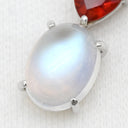 ノンブランド NON BRAND ラブラドライト アンデシン ダイヤ ホワイトゴールド K18WG ダイヤモンド ラブラドライト アンデシン ペンダントトップ レッド オーバルカボションカット ネックレストップ 18K 18金