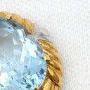 ノンブランド NON BRAND ブルートパーズ ペンダント イエローゴールドXプラチナシルバー K18YG ブルートパーズ ネックレス 青 ブルー ライトブルー オーバルミックスカット ラージ 大粒