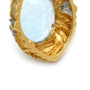 ノンブランド NON BRAND ブルートパーズ ペンダント イエローゴールドXプラチナシルバー K18YG ブルートパーズ ネックレス 青 ブルー ライトブルー オーバルミックスカット ラージ 大粒