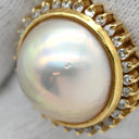 ノンブランド NON BRAND パールホワイト×イエローゴールド K18YG パール ダイヤモンド リング 指輪 1P 1粒 マベパール 真珠 ダイヤ ハーフパール 18K 18金 YG ダイヤモンド 10.5号