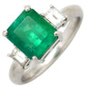 ノンブランド NON BRAND エメラルド2.61ct ダイヤモンド プラチナシルバー Pt900 エメラルド ダイヤモンド リング 指輪 グリーン 緑 スクエア プラチナ エメラルドカット 11.5号