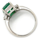 ノンブランド NON BRAND エメラルド2.61ct ダイヤモンド プラチナシルバー Pt900 エメラルド ダイヤモンド リング 指輪 グリーン 緑 スクエア プラチナ エメラルドカット 11.5号