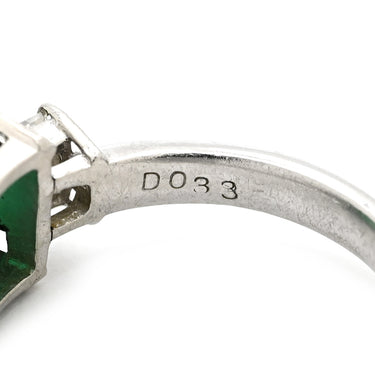 ノンブランド NON BRAND エメラルド2.61ct ダイヤモンド プラチナシルバー Pt900 エメラルド ダイヤモンド リング 指輪 グリーン 緑 スクエア プラチナ エメラルドカット 11.5号