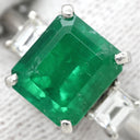 ノンブランド NON BRAND エメラルド2.61ct ダイヤモンド プラチナシルバー Pt900 エメラルド ダイヤモンド リング 指輪 グリーン 緑 スクエア プラチナ エメラルドカット 11.5号