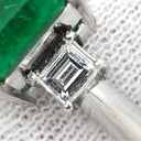 ノンブランド NON BRAND エメラルド2.61ct ダイヤモンド プラチナシルバー Pt900 エメラルド ダイヤモンド リング 指輪 グリーン 緑 スクエア プラチナ エメラルドカット 11.5号