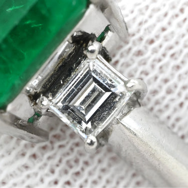 ノンブランド NON BRAND エメラルド2.61ct ダイヤモンド プラチナシルバー Pt900 エメラルド ダイヤモンド リング 指輪 グリーン 緑 スクエア プラチナ エメラルドカット 11.5号