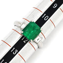 ノンブランド NON BRAND エメラルド2.61ct ダイヤモンド プラチナシルバー Pt900 エメラルド ダイヤモンド リング 指輪 グリーン 緑 スクエア プラチナ エメラルドカット 11.5号