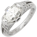 ノンブランド NON BRAND ダイヤ 1.516ct 一文字リング プラチナシルバー Pt900 ダイヤモンド リング 指輪 プラチナ900 大粒 オーバル 12.5号