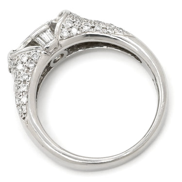 ノンブランド NON BRAND ダイヤ 1.516ct 一文字リング プラチナシルバー Pt900 ダイヤモンド リング 指輪 プラチナ900 大粒 オーバル 12.5号
