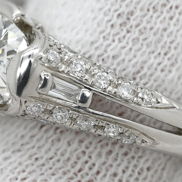 ノンブランド NON BRAND ダイヤ 1.516ct 一文字リング プラチナシルバー Pt900 ダイヤモンド リング 指輪 プラチナ900 大粒 オーバル 12.5号