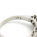 ノンブランド NON BRAND クリソベリルキャッツアイ ダイヤ オリーブグリーン×プラチナシルバー Pt ダイヤモンド クリソベリルキャッツアイ リング 指輪 Pt プラチナム 緑 オリーブグリーン オーバル パヴェ バゲットカット 天然石 11号