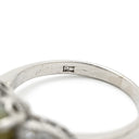 ノンブランド NON BRAND クリソベリルキャッツアイ ダイヤ オリーブグリーン×プラチナシルバー Pt ダイヤモンド クリソベリルキャッツアイ リング 指輪 Pt プラチナム 緑 オリーブグリーン オーバル パヴェ バゲットカット 天然石 11号