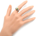 ノンブランド NON BRAND クリソベリルキャッツアイ ダイヤ オリーブグリーン×プラチナシルバー Pt ダイヤモンド クリソベリルキャッツアイ リング 指輪 Pt プラチナム 緑 オリーブグリーン オーバル パヴェ バゲットカット 天然石 11号