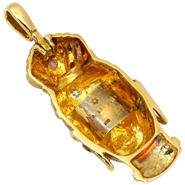 ノンブランド NON BRAND パパラチアサファイア 0.235ct ダイヤ 0.13ct イエローゴールド K18YG ダイヤモンド パパラチアサファイア ペンダントトップ K18 大仏 ブッダ 仏頭 坂元亜郎 ハンドメイド