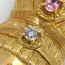 ノンブランド NON BRAND パパラチアサファイア 0.235ct ダイヤ 0.13ct イエローゴールド K18YG ダイヤモンド パパラチアサファイア ペンダントトップ K18 大仏 ブッダ 仏頭 坂元亜郎 ハンドメイド