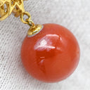 ノンブランド NON BRAND 珊瑚 サンゴ ダイヤ ペンダント レッド K18YG 珊瑚 ダイヤモンド ネックレス 1P 1石