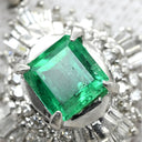 ノンブランド NON BRAND エメラルド ダイヤ プラチナシルバー Pt900 エメラルド ダイヤモンド Pt850(チェーン) ネックレス ダイヤモンド グリーン 緑 エメラルドカット ひし形