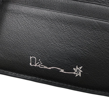 クリスチャン・ディオール Christian Dior ディオール カクタス ジャック 2ESBC027SOT ブラック×ブラウン グレインカーフレザー 二つ折り財布 シルバー金具 コンパクトウォレット