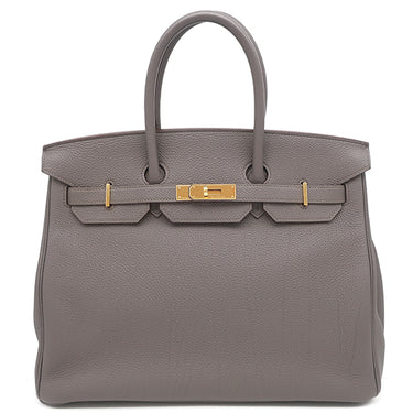 エルメス HERMES バーキン35 エタン トゴ ハンドバッグ ゴールド金具 グレージュ