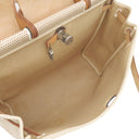 エルメス HERMES エールバッグMM ナチュラル×ブラウン トワルGM レザー 2WAYバッグ シルバー金具 ショルダー