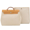 エルメス HERMES エールバッグMM ナチュラル×ブラウン トワルGM レザー 2WAYバッグ シルバー金具 ショルダー