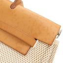 エルメス HERMES エールバッグMM ナチュラル×ブラウン トワルGM レザー 2WAYバッグ シルバー金具 ショルダー