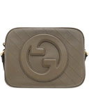 グッチ GUCCI ブロンディ スモール 742360 カーキ レザー ショルダーバッグ ゴールド金具 ブラウン