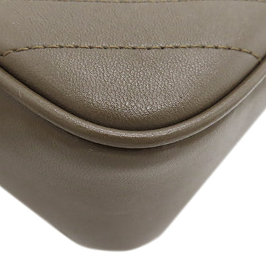 グッチ GUCCI ブロンディ スモール 742360 カーキ レザー ショルダーバッグ ゴールド金具 ブラウン