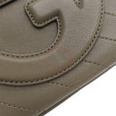 グッチ GUCCI ブロンディ スモール 742360 カーキ レザー ショルダーバッグ ゴールド金具 ブラウン