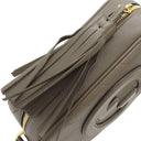 グッチ GUCCI ブロンディ スモール 742360 カーキ レザー ショルダーバッグ ゴールド金具 ブラウン