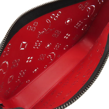 クリスチャンルブタン Christian Louboutin ルビラ クラッチバッグ 1225159 ブラック×レッド レザー 2WAYバッグ シルバー金具 黒 赤 ショルダー