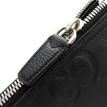 グッチ GUCCI ジャンボGG メッセンジャーバッグ 801887 ブラック レザー ジャンボGGレザー ショルダーバッグ シルバー金具 黒