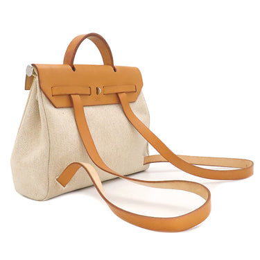 エルメス HERMES エールバッグ アドPM ナチュラル トワルアッシュ ヴァッシュハンター 2WAYバッグ シルバー金具 リュック バックパック トワルH