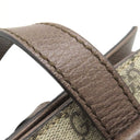 グッチ GUCCI ディテール付きトートバッグ 643814 ベージュ×エボニー GGスプリームキャンバス レザー トートバッグ シルバー金具 茶 ハンドバッグ ミニボストン 肩掛け
