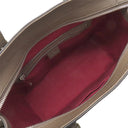 グッチ GUCCI ディテール付きトートバッグ 643814 ベージュ×エボニー GGスプリームキャンバス レザー トートバッグ シルバー金具 茶 ハンドバッグ ミニボストン 肩掛け