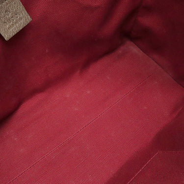 グッチ GUCCI ディテール付きトートバッグ 643814 ベージュ×エボニー GGスプリームキャンバス レザー トートバッグ シルバー金具 茶 ハンドバッグ ミニボストン 肩掛け