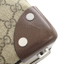 グッチ GUCCI ディテール付きトートバッグ 643814 ベージュ×エボニー GGスプリームキャンバス レザー トートバッグ シルバー金具 茶 ハンドバッグ ミニボストン 肩掛け