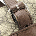 グッチ GUCCI ディテール付きトートバッグ 643814 ベージュ×エボニー GGスプリームキャンバス レザー トートバッグ シルバー金具 茶 ハンドバッグ ミニボストン 肩掛け