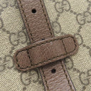 グッチ GUCCI ディテール付きトートバッグ 643814 ベージュ×エボニー GGスプリームキャンバス レザー トートバッグ シルバー金具 茶 ハンドバッグ ミニボストン 肩掛け