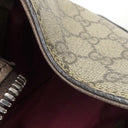 グッチ GUCCI ディテール付きトートバッグ 643814 ベージュ×エボニー GGスプリームキャンバス レザー トートバッグ シルバー金具 茶 ハンドバッグ ミニボストン 肩掛け