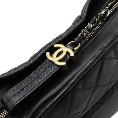 シャネル CHANEL ガブリエル ドゥ シャネル ホーボー A93824 ブラック レザー ショルダーバッグ ゴールド金具 黒