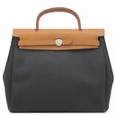 エルメス HERMES エールバッグPM 31 ブラック×ナチュラル トワルオフィシエ ヴァッシュハンター 2WAYバッグ シルバー金具 黒 ストッパー欠品