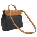 エルメス HERMES エールバッグPM 31 ブラック×ナチュラル トワルオフィシエ ヴァッシュハンター 2WAYバッグ シルバー金具 黒 ストッパー欠品