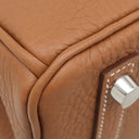エルメス HERMES バーキン25 ゴールド トゴ ハンドバッグ シルバー金具 新品 未使用 茶